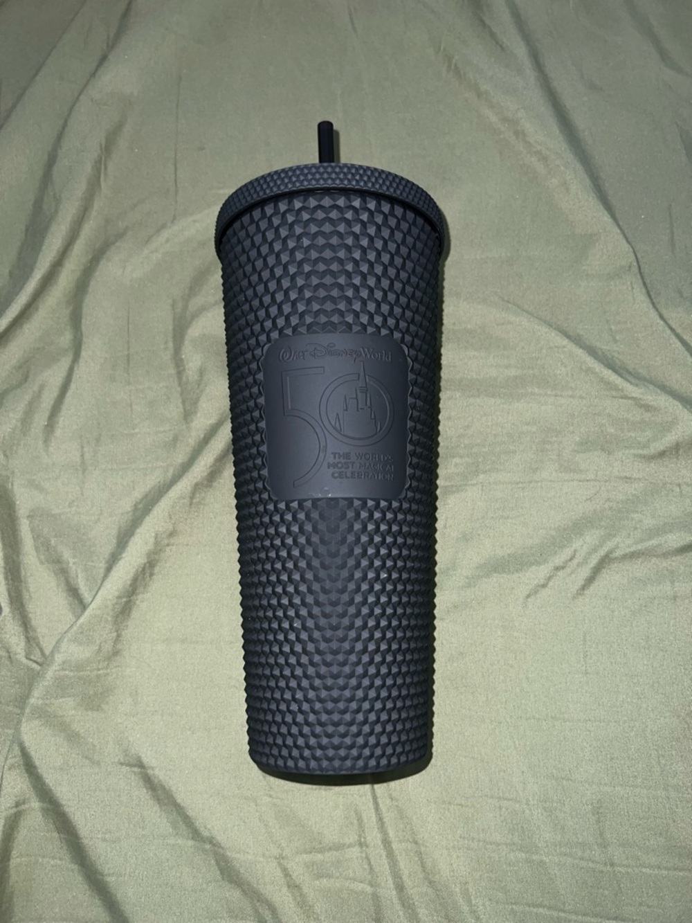 Walt Disney World 50th Anniversary Matte Black Studded Starbucks Tumbler